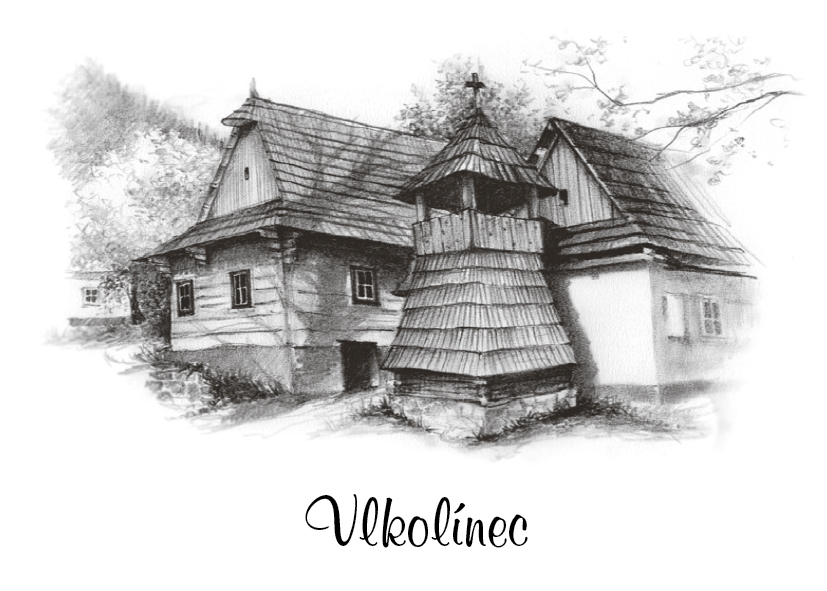 SK-368 / Vlkolínec, Dedina so zvonicou, ČB