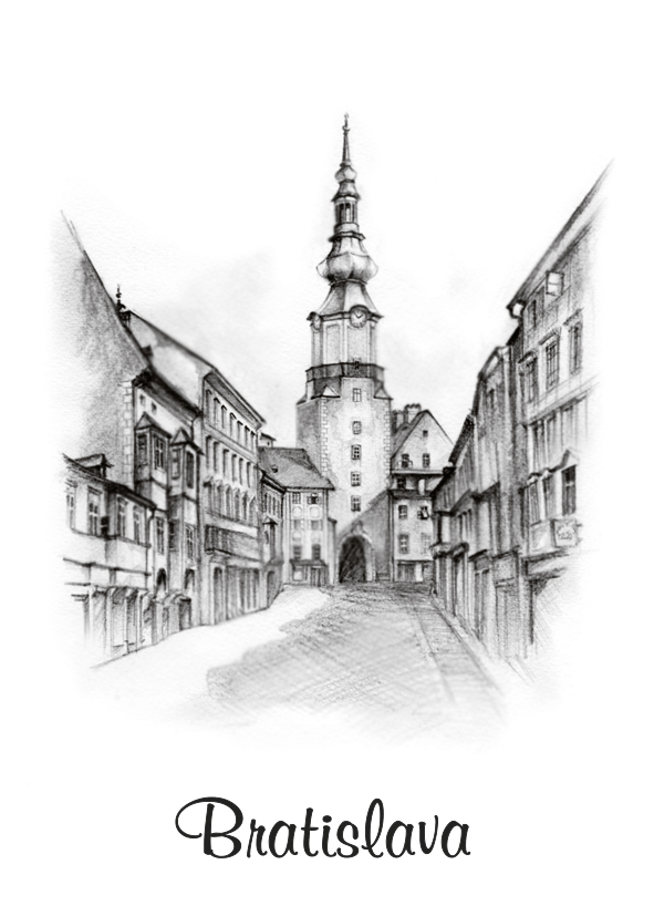 SK-026 / Bratislava, Michalská brána, ulička, ČB