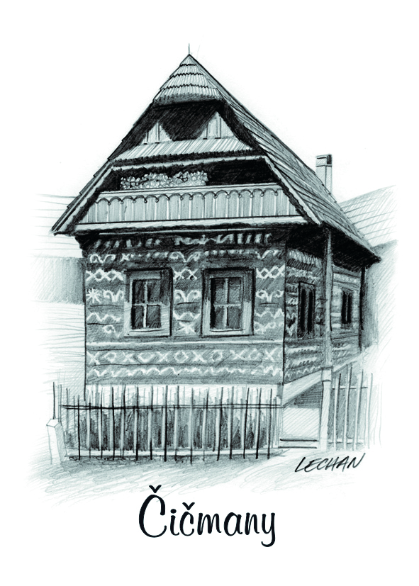 [SK-115] SK-115 / Čičmany, domček, ČB